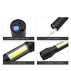 Super Bright Zoom LED Q5 T6 With Side COB Light Αλουμίνιο Αδιάβροχο USB Επαναφορτιζόμενος Φακός LED