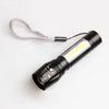 Super Bright Zoom LED Q5 T6 With Side COB Light Αλουμίνιο Αδιάβροχο USB Επαναφορτιζόμενος Φακός LED