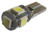 T10 W5W Canbus 5 Smd 5050 Led Αυτοκινήτου 12VDc -2.9watt Ψυχρο Λευκο