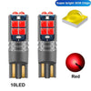 T10-W5W Canbus led αυτοκινητου 600lm-10smd 3030S 12-24vdc Πορτοκαλι-1 τεμ. Κοκκινο