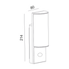 WALL SENSOR LUMINARE HEMI SMD LED 8W 620Lm 3000K 230V IP44