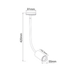 WHITE LED TRACK LIGHT 10W 3000K 2WIRES 38° 850LM 230V Ra80