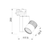 WHITE LED TRACK LIGHT 15W 3000K 4WIRES 36° 1100LM 230V Ra80