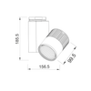 WHITE LED TRACK LIGHT 30W 3000K 2WIRES 36° 2200LM 230V Ra80