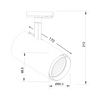 WHITE LED TRACK LIGHT 30W 3000K 2WIRES 38° 2700LM 230V Ra80