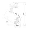 WHITE LED TRACK LIGHT 30W 3000K 4WIRES 38° 2700LM 230V Ra80