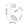 WHITE LED TRACK LIGHT 35W 3.000K 4WIRES 24° 2500LM 230V Ra80