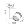 WHITE LED TRACK LIGHT 45W 3000K 4WIRES 36° 3200LM 230V Ra80