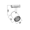 WHITE LED TRACK LIGHT 7W 3000K 2WIRES 24° 500LM 230V Ra80