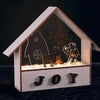'''WOODEN HOUSES'' 6 LED ΛΑΜΠΑΚ ΜΠΑΤΑΡ(2xAAA) ΓΚΡΙ ΞΥΛΟ ΘΕΡΜΟ ΛΕΥΚΟ IP20 27.8x6.5x24.5cm'