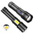 XHP70+COB Ισχυρός Φακός Led 1800 Lumens-Επαναφορτιζόμενος-Power Bank-Τηλεσκοπικό Ζουμ Λευκό+Κόκκινο Προειδοποιητικό Φως
