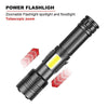 XHP70+COB Ισχυρός Φακός Led 1800 Lumens-Επαναφορτιζόμενος-Power Bank-Τηλεσκοπικό Ζουμ Λευκό+Κόκκινο Προειδοποιητικό Φως