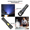 XHP70+COB Ισχυρός Φακός Led 1800 Lumens-Επαναφορτιζόμενος-Power Bank-Τηλεσκοπικό Ζουμ Λευκό+Κόκκινο Προειδοποιητικό Φως