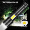 XHP70+COB Ισχυρός Φακός Led 1800 Lumens-Επαναφορτιζόμενος-Power Bank-Τηλεσκοπικό Ζουμ Λευκό+Κόκκινο Προειδοποιητικό Φως